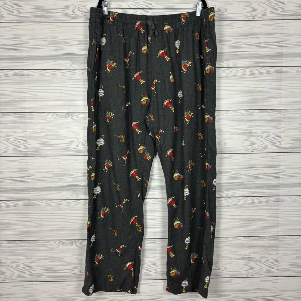 American Eagle Men’s Grinch Flannel Lounge Pajama Pants Size XXL Christmas